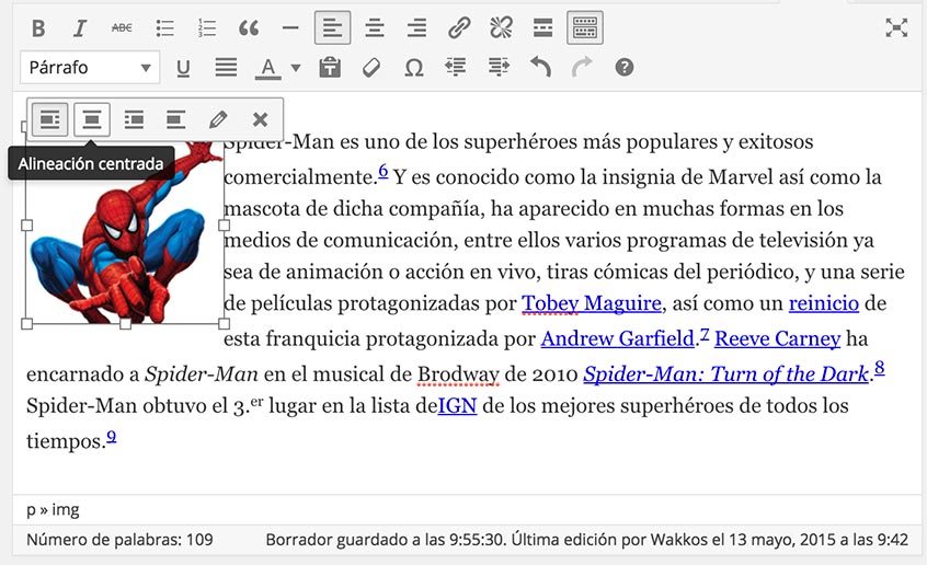 Imagen alineada a la izquierda