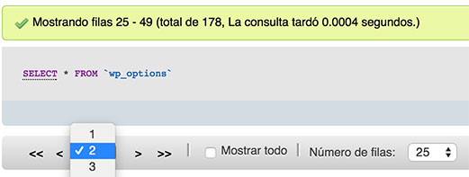 Ir a las siguientes 25 filas