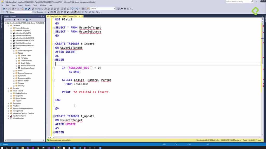Curso de Optimización de Bases de Datos en SQL Server - Platzi
