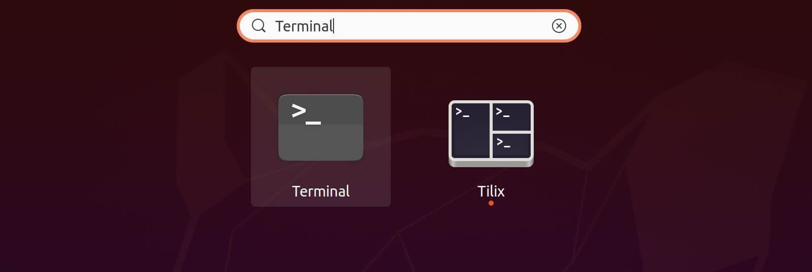Abriendo la terminal en Ubuntu usando el buscador del sistema