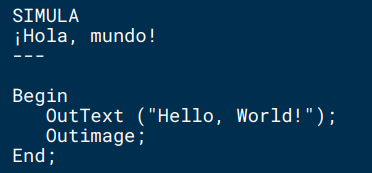 Hola mundo en SIMULA