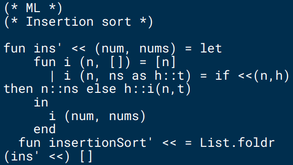 Insertion sort en Meta Languaje