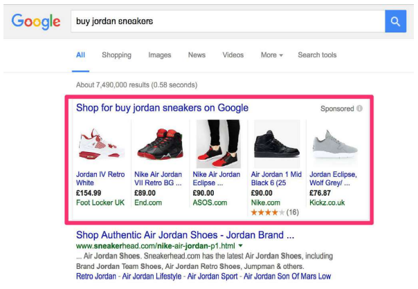 Ejemplo de publicidad de display en el sitio web de un tercero.