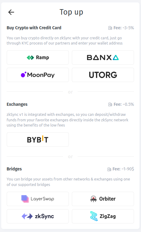 Fondeo de zkSync wallet
