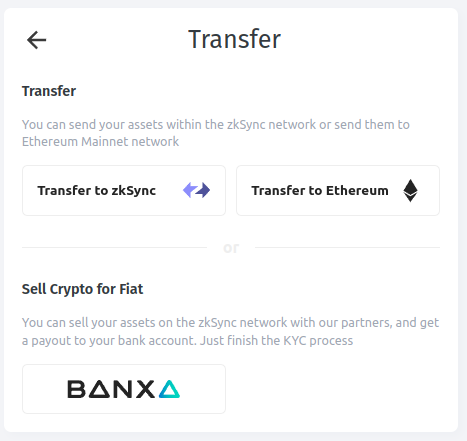 Transferir ETH desde zkSync