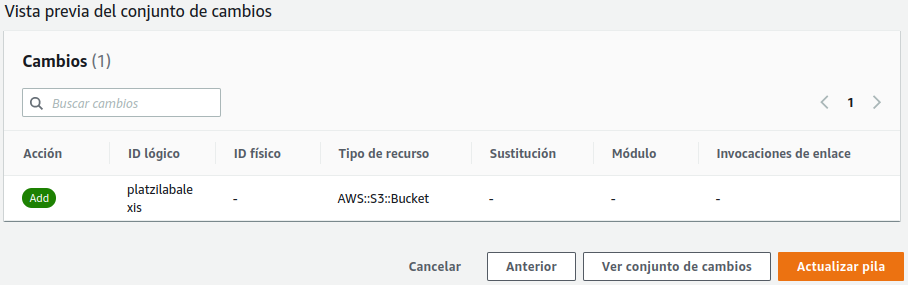 Vista previa de cambios
