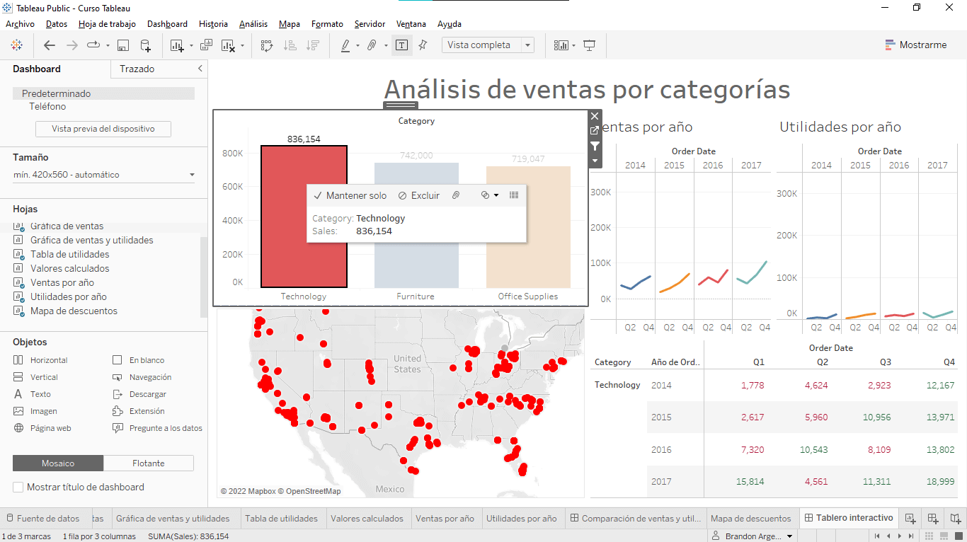 Tablero interactivo en Tableau