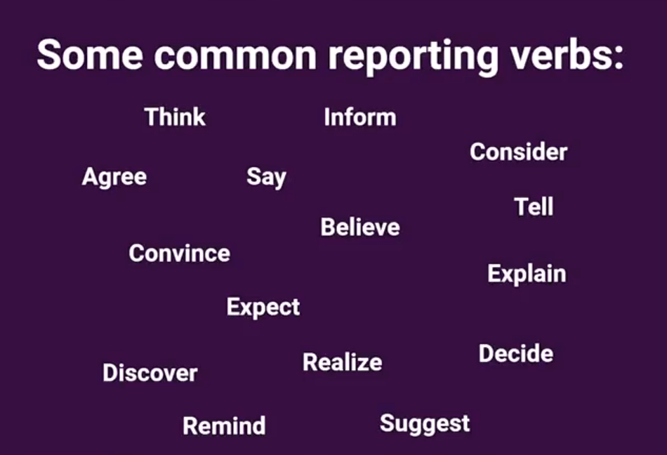 common reporting verbs