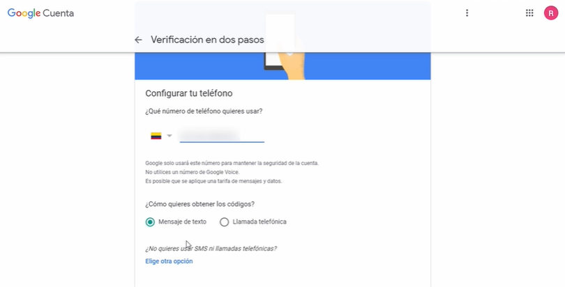 Verificación de dos pasos de Google