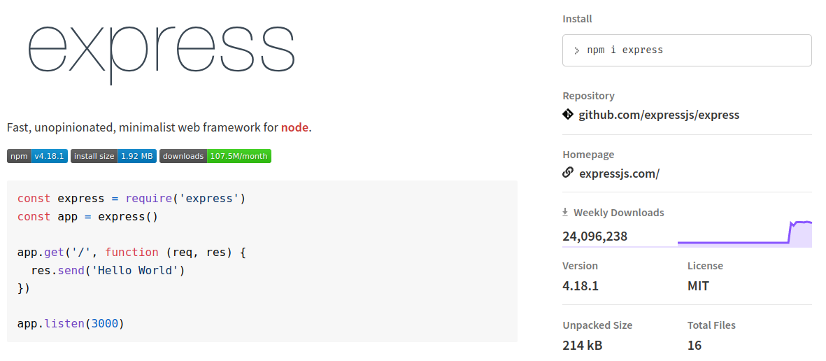 ExpressJS en NPM
