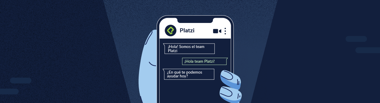 Contacta al team Platzi por WhatsApp