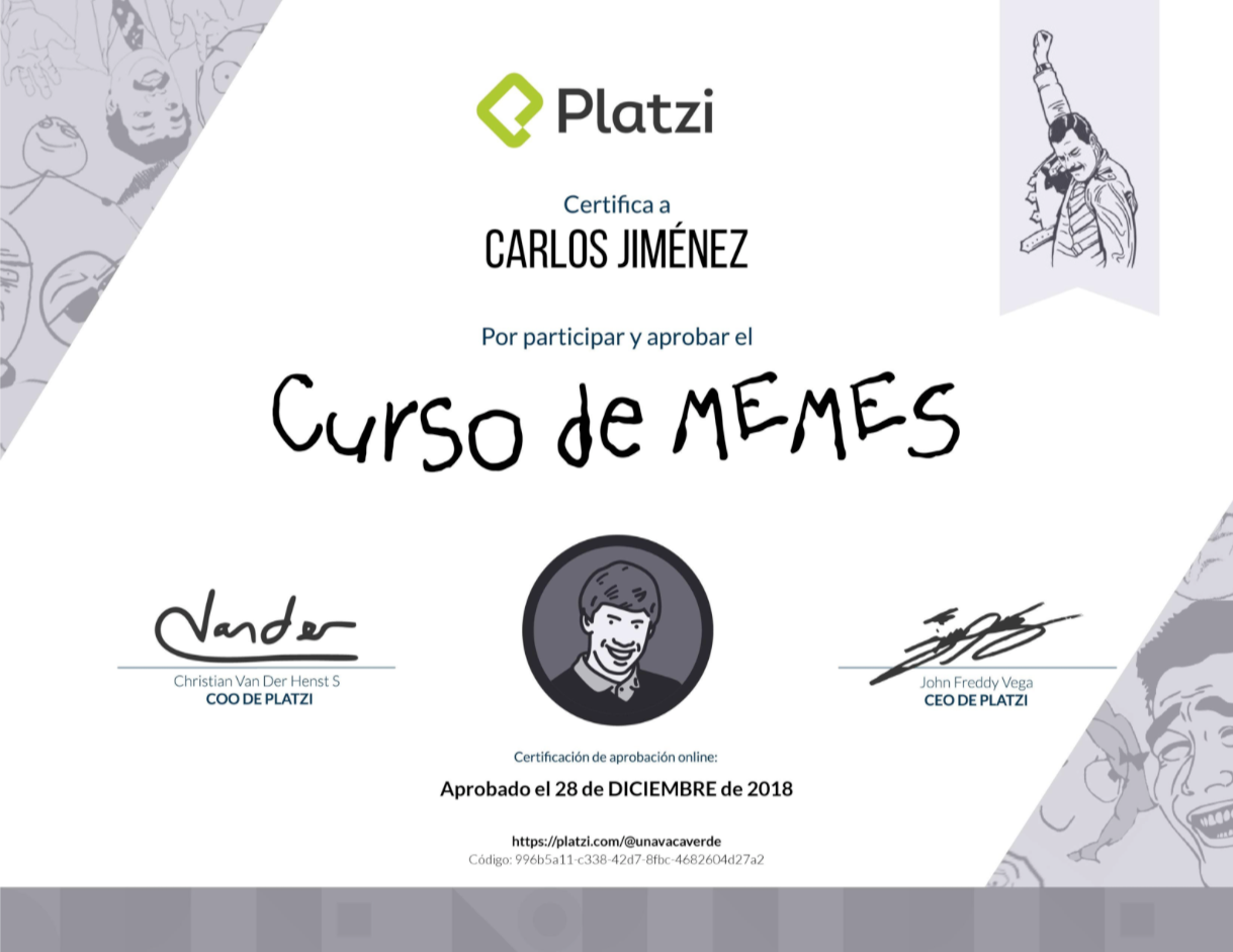 Certifícate en memeología profesional con Platzi