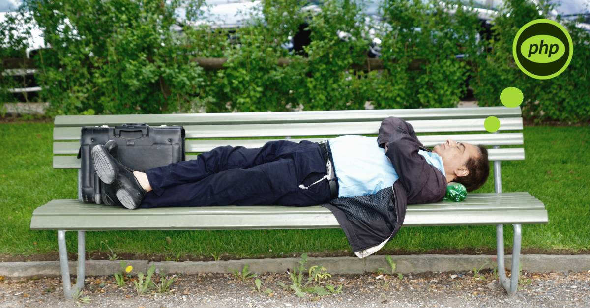 Desarrollador que se duerme utiliza PHP5