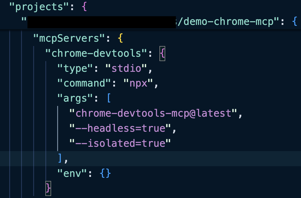 Ejemplo de configuración en settings de Claude Code