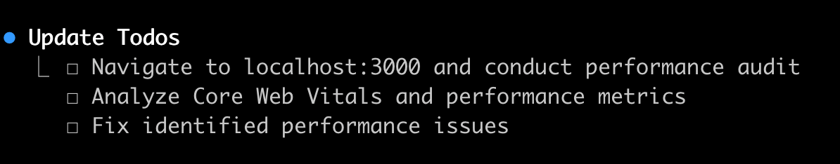 Lista de tareas de Claude Code para resolver issues de performance
