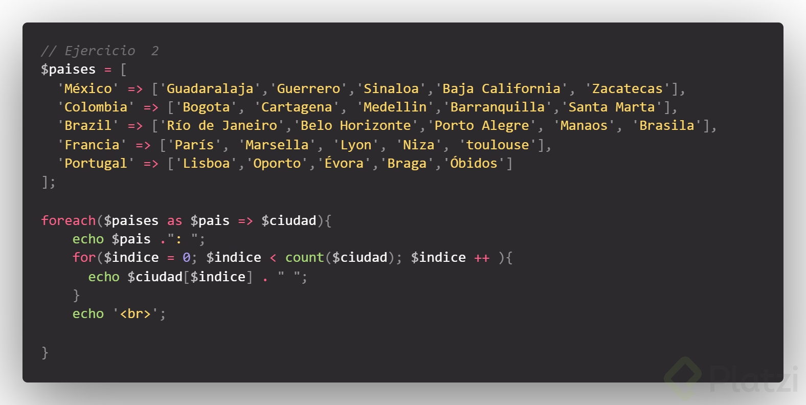 07.Ejercicio de creación de arreglos con llave y valor.png