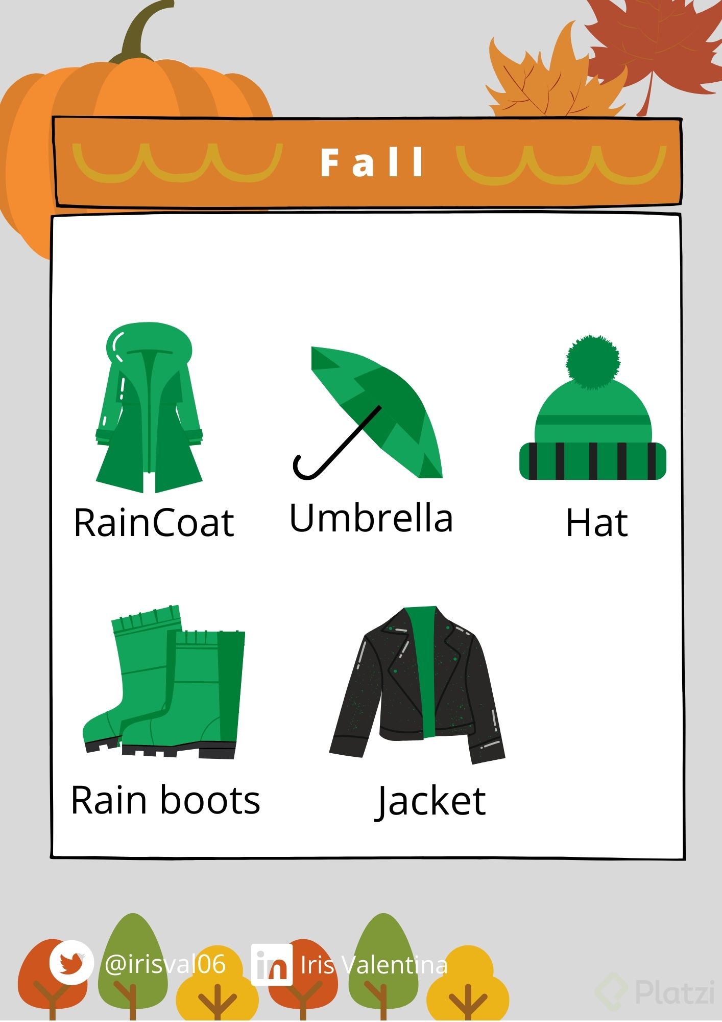 Vocabulary Clothes for seasons Platzi