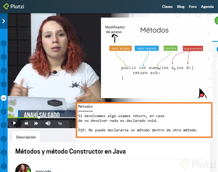 Métodos y método Constructor en Java - Platzi
