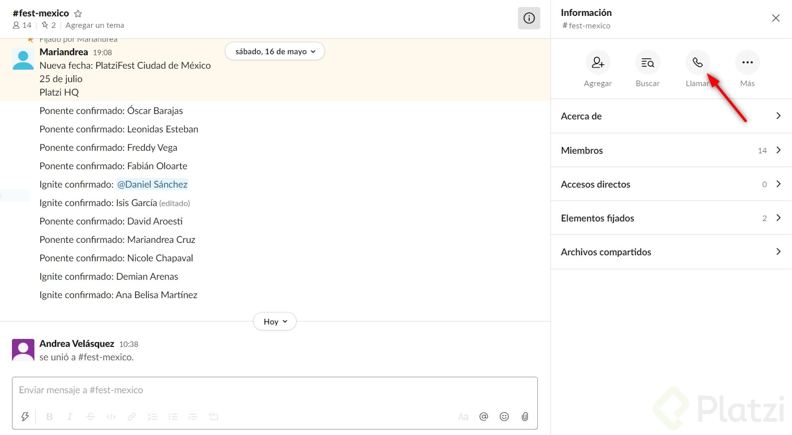 Videollamadas grupales en Slack
