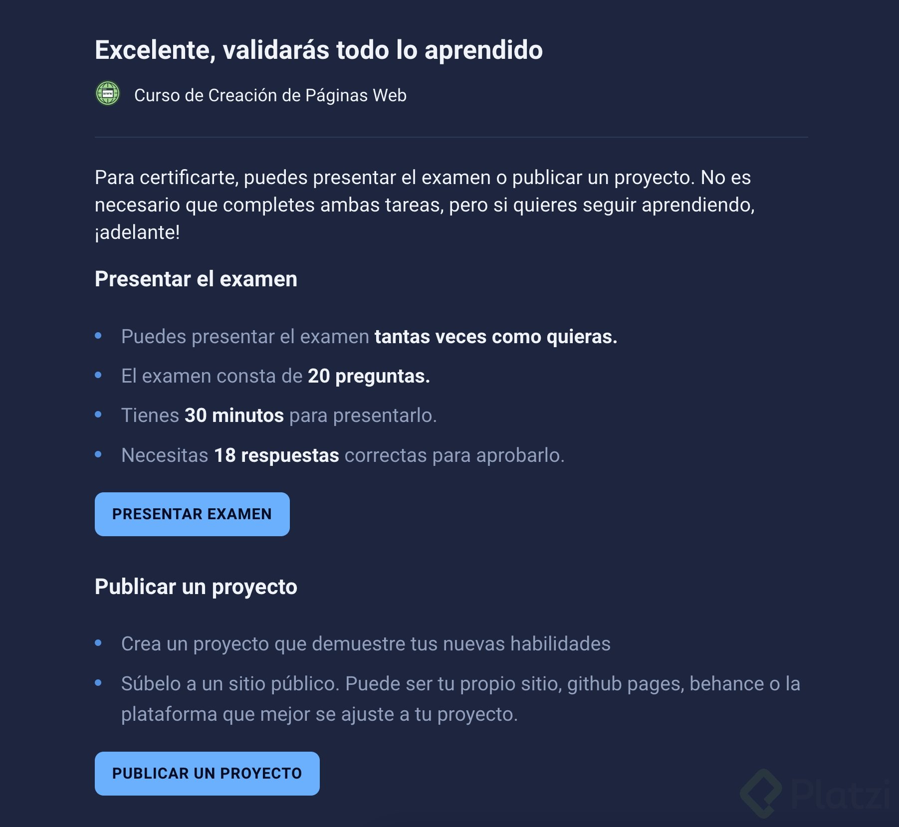 Cómo aprobar un curso en Platzi
