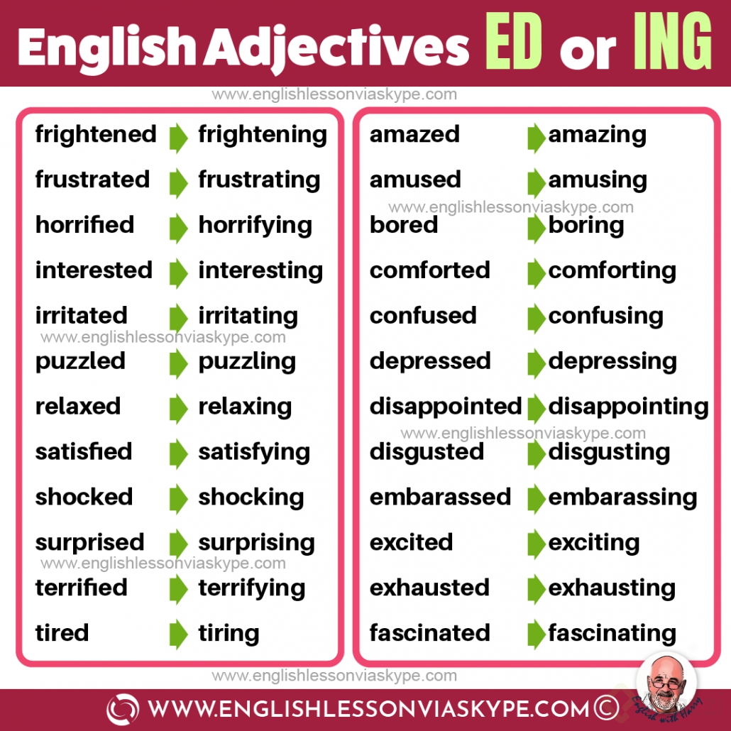 Adjectives Ending In Ed And Ing Platzi