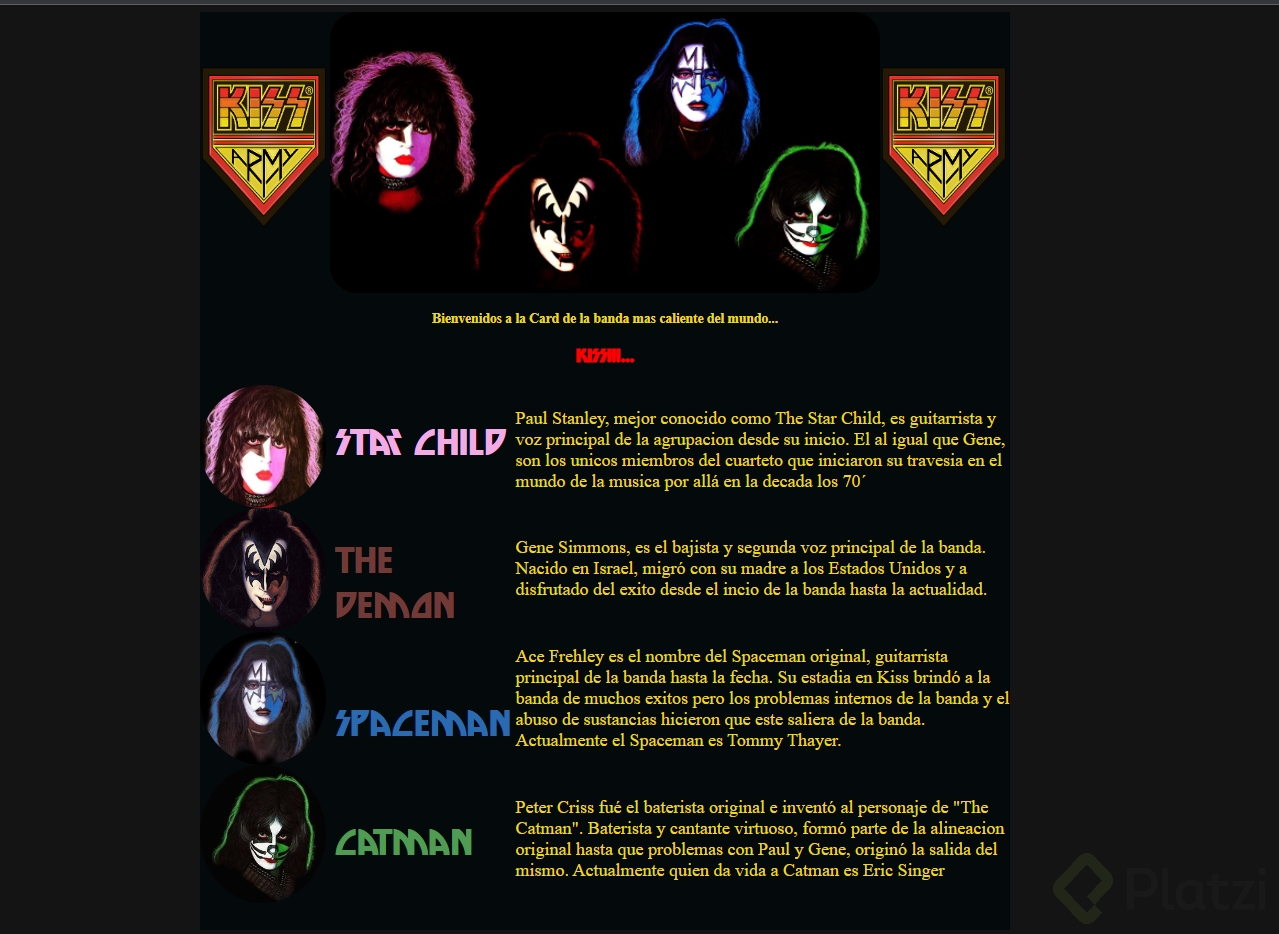 Como crear paso a paso, una card de tu banda favorita con HTML y CSS.