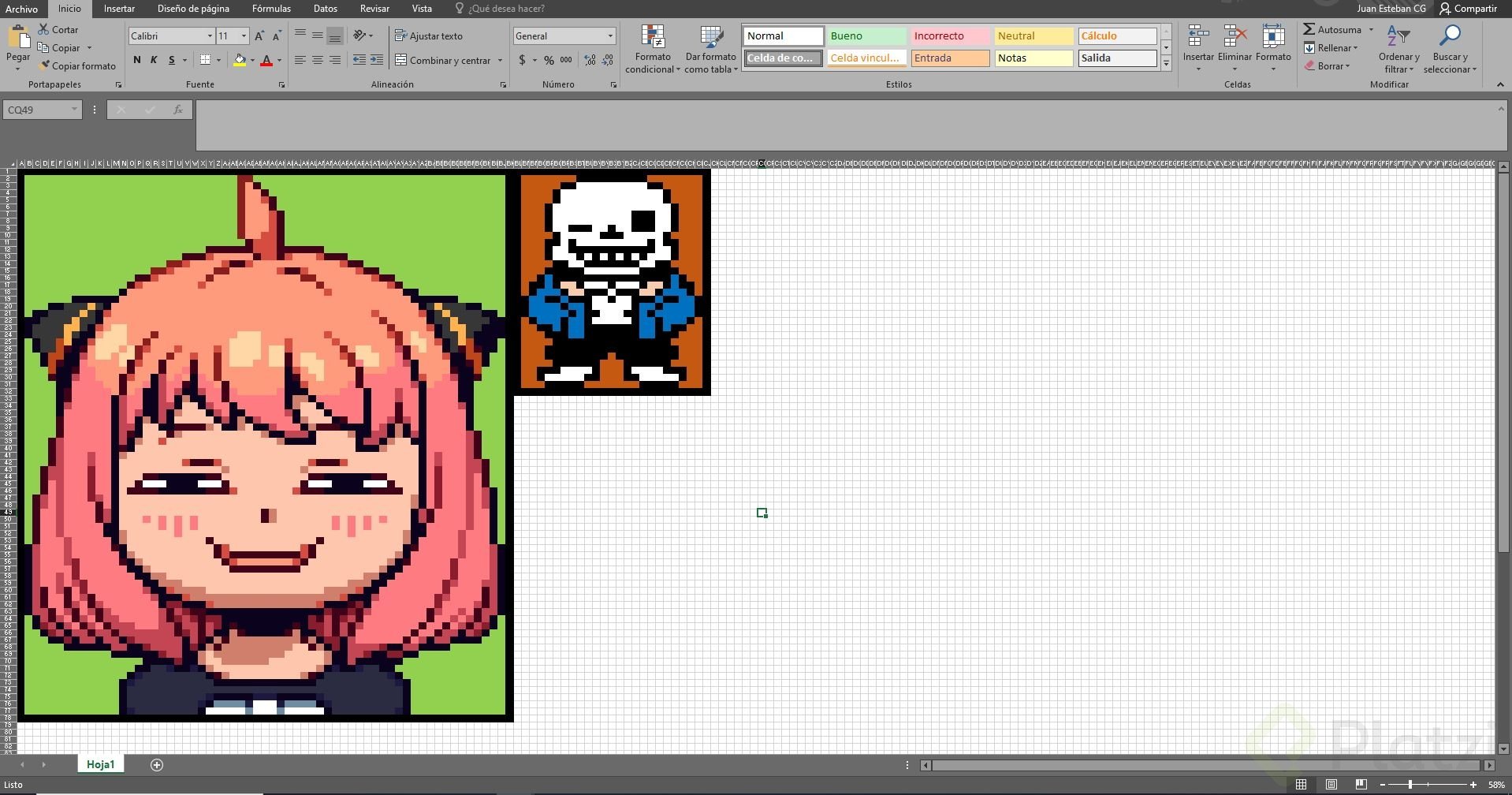 Como hacer a Sans Undertale en Pixel Art 😀 