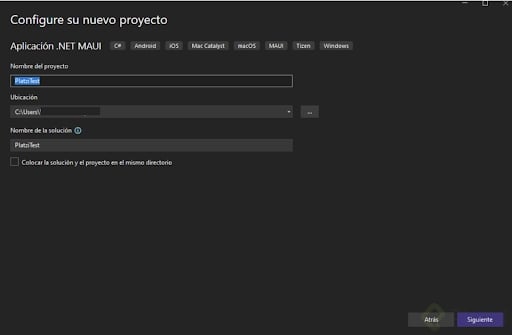 Configurar proyecto en Visual Studio