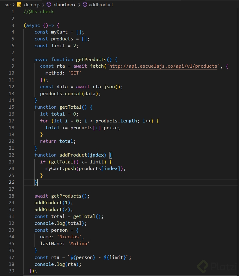 Correción en base al analizador de código estático de Typescript.PNG