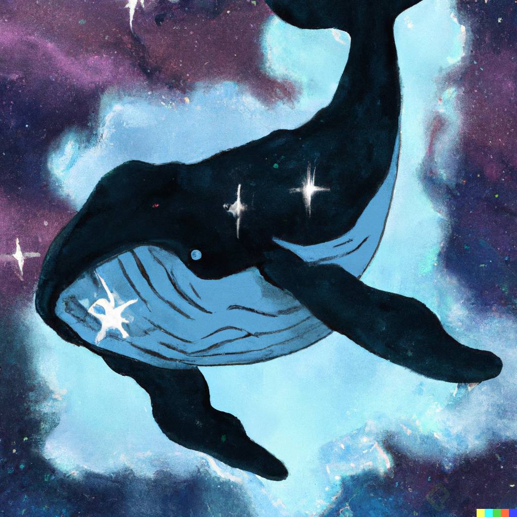 DALL路E 2023-02-11 16.26.33 - an astral whale that navigates the galaxy, eating the stars and finding the center of the universe, in digital art.png