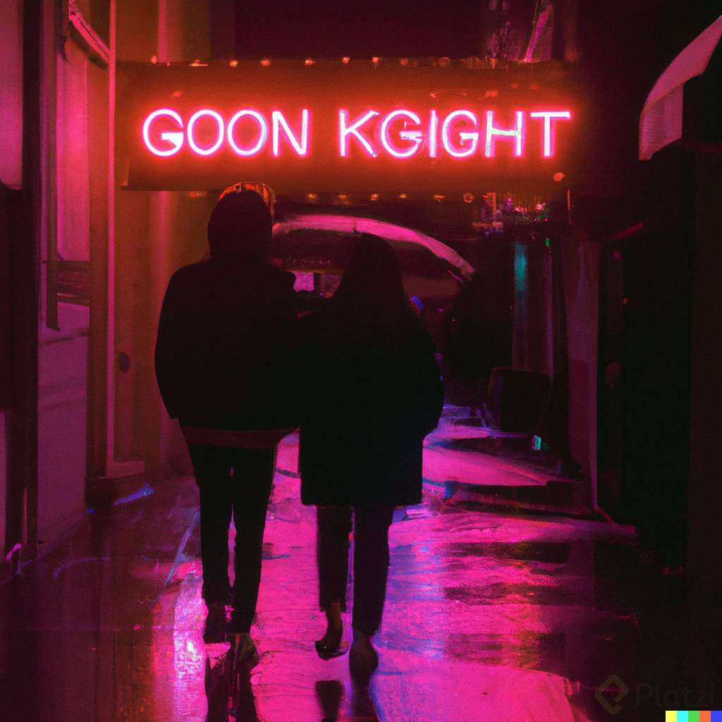 DALL·E 2023-02-20 19.17.42 - Photo of a couple in a alley in the rain, inspiring sadness, with signs in pink neon, dark nigth in 4k resolution.png