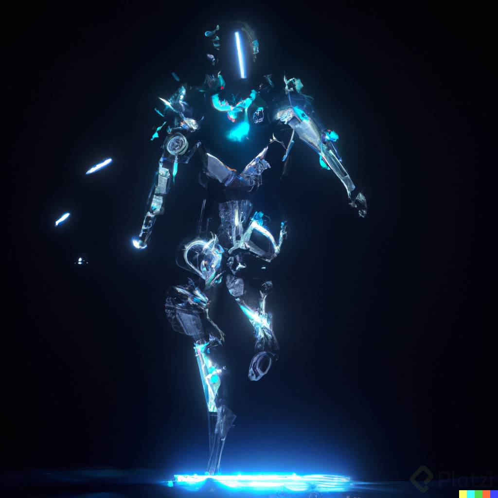 DALL路E 2023-03-21 23.43.08 - futuristic superhero with sleek appearance, metallic accents, neon colors, and powerful abilities. Emphasize high-tech gadgets, intense battles, and c.png