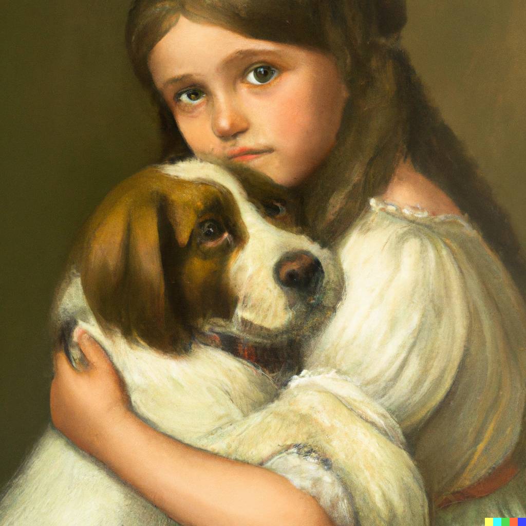 DALLÂ·E 2023-03-26 12.52.15 - a girl huggin an adorable dog painting by William-Adolphe Bouguereau.png