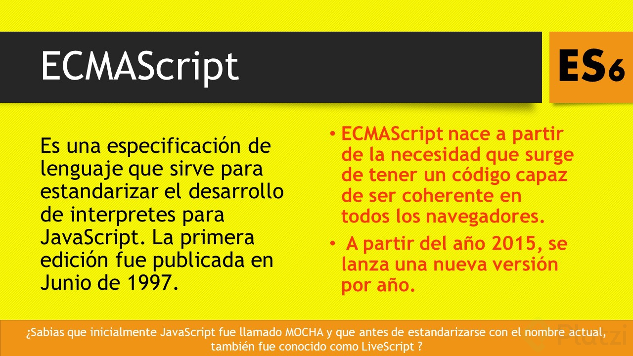 Qué es ECMAScript Platzi