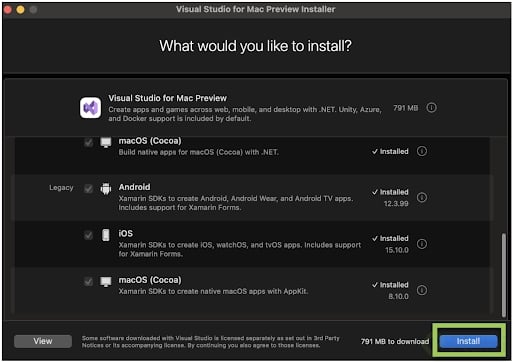 Instalar Paquetes de Visual Studio
