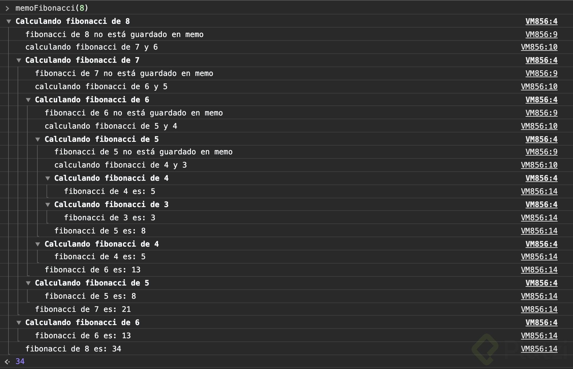 FunciÃ³n Fibonacci en JavaScript con Recursividad y MemoizaciÃ³n