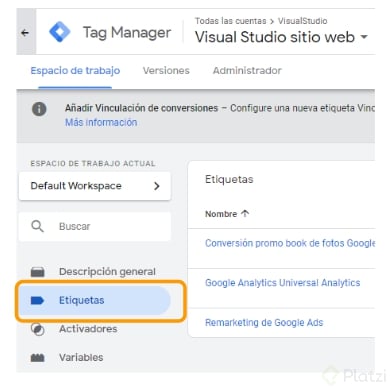 Etiquetas en Google Tag Manager