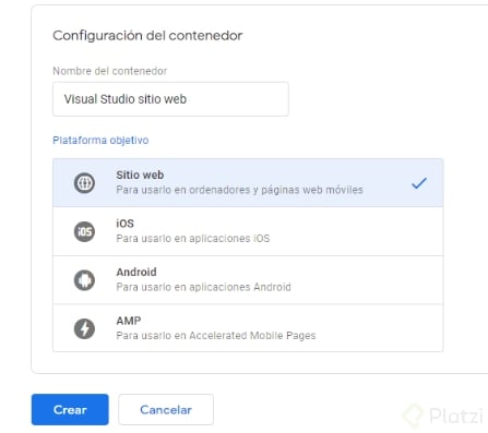Configurar contenedor