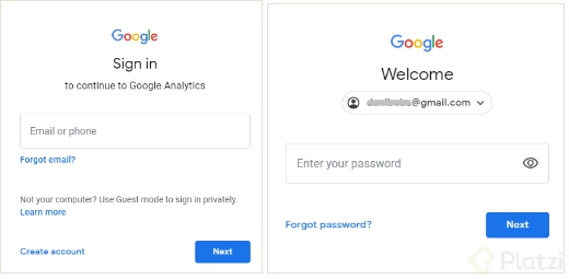Inición de sesión de Google