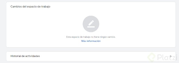 Historial de cambios en Google Tag Manager