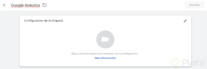 Configurar etiqueta en Google Analytics