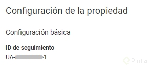 Configuración de la propiedad en Google Analytics