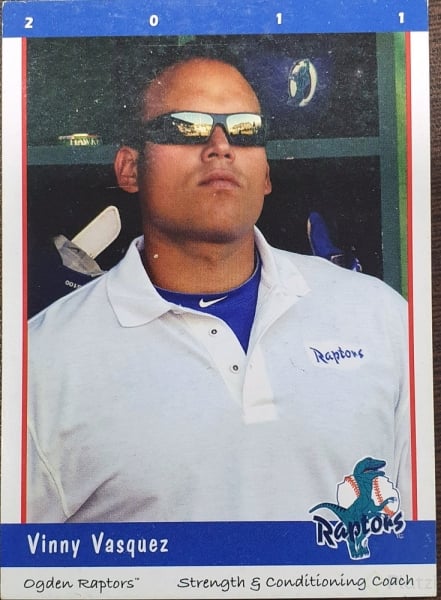 Vinny Vasquez en una tarjeta de béisbol