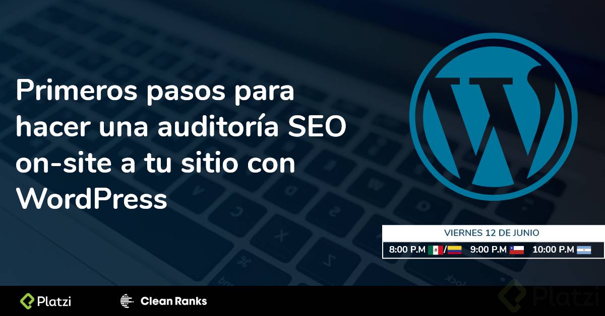 Anuncio de WordPress México del 12 de junio a las 7pm