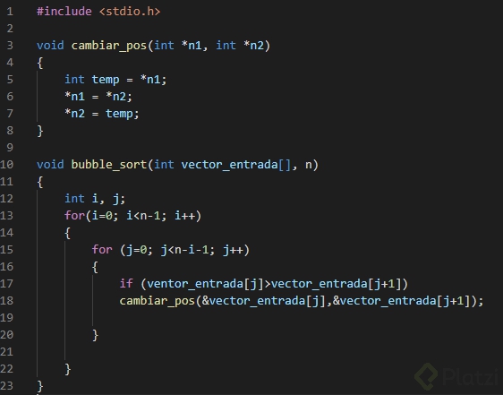 Implementación de Bubble Sort - Platzi