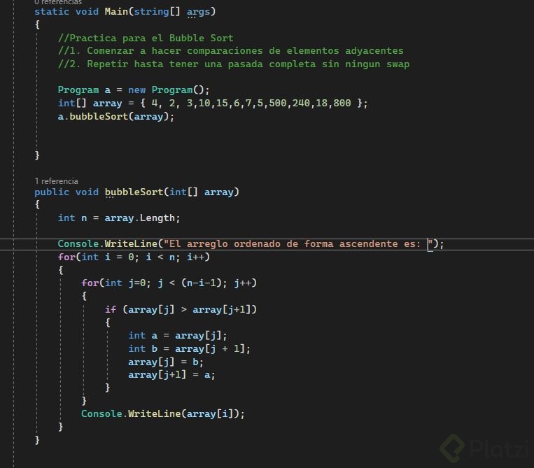 Implementación de Bubble Sort - Platzi