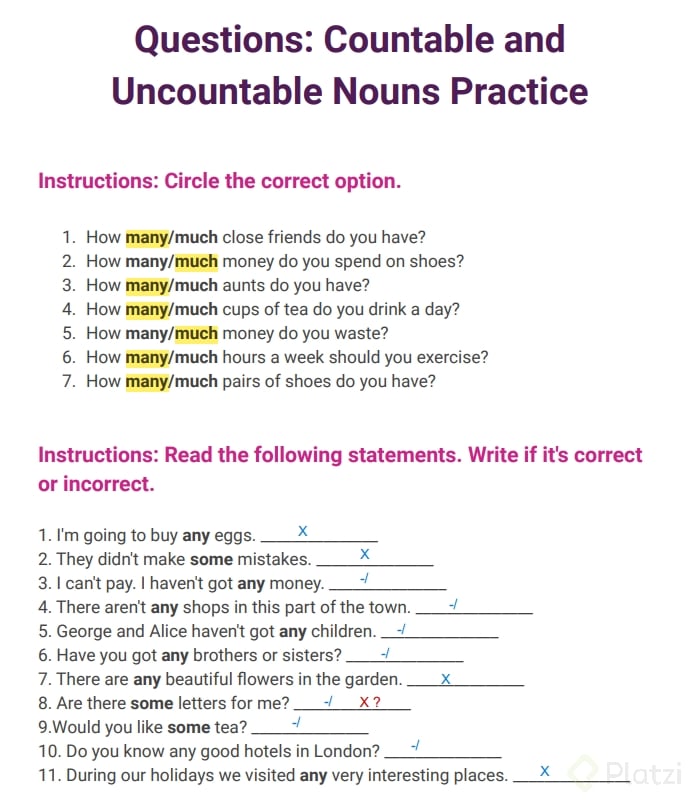 RainbowinLACOVA: Countable And Uncountable Nouns