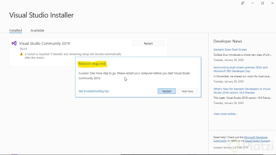 Instalación de Visual Studio Community