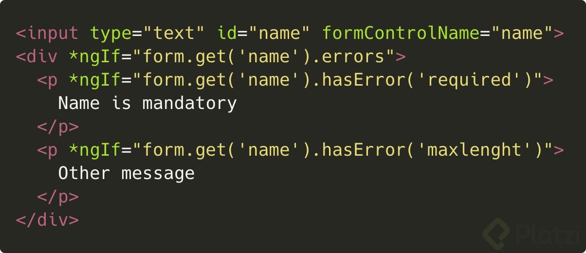angular forms mensajes de error personalizados