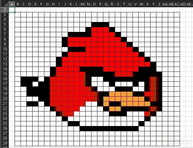 pixel art excel angrybirds red.JPG